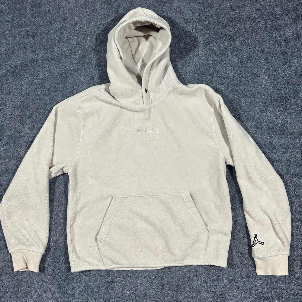 AIR JORDAN Essential Beige Soft Fleece Essential Winter Hoodie Jacket Size Small
